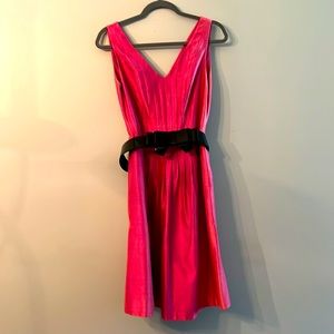 Kay Unger silk cocktail dress with belt (pink, size 4)